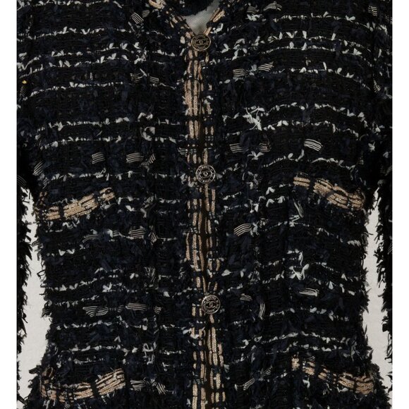 CHANEL ICONIC Runway Lasagne Tweed Little Black jacket size 40 - Picture 8 of 17
